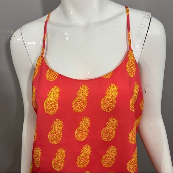 J-Crew Coral and Yellow Pineapple Racer Back Tank - 10 - Picture 5 of 11